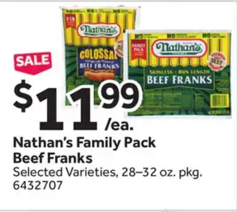 Stop&Shop Nathan's Family Pack Beef Franks offer