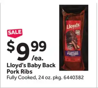 Stop&Shop Lloyd's Baby Back Pork Ribs offer