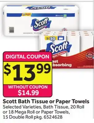 Stop&Shop Scott Bath Tissue or Paper Towels offer