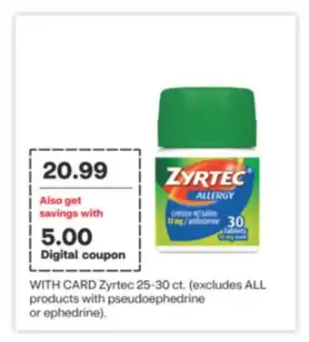 CVS Zyrtec 25-30 ct offer
