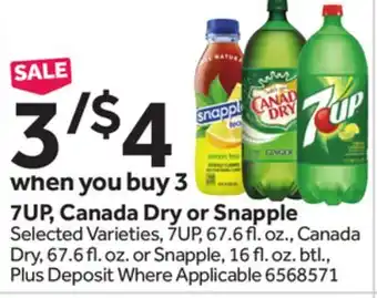 Stop&Shop 7UP, Canada Dry or Snapple offer