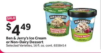 Stop&Shop Ben & Jerry's Ice Cream or Non-Dairy Dessert offer