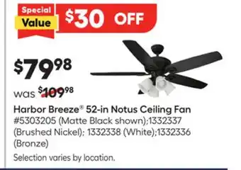 Lowe's 52-in Notus Ceiling Fan offer