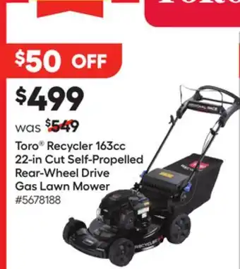 Lowe's Recycler 163cc 22-in Cut Self-Propelled Rear-Wheel Drive Gas Lawn Mower offer