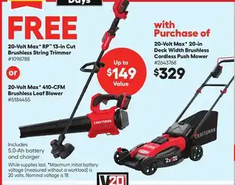Lowe's 20-Volt MaxF RP 13-in Cut Brushless String Trimmer offer