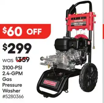 Lowe's 3100-PSI 2.4-GPM Gas Pressure Washer offer