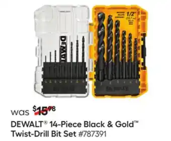 Lowe's 14-Piece Black & Gold Twist-Drill Bit Set offer