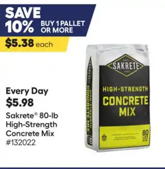 Lowe's 80-lb High-Strength Concrete Mix offer