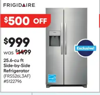 Lowe's 25.6-cu ft Side-by-Side Refrigerator offer