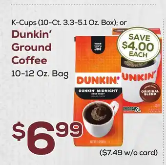 DeCicco & Sons Dunkin' Ground Coffee offer