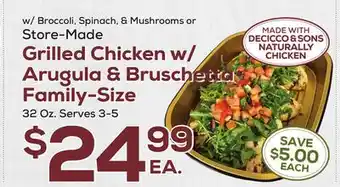 DeCicco & Sons Grilled Chicken w/Arugula & Bruschetta Family-Size offer