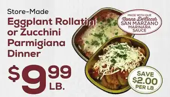 DeCicco & Sons Eggplant Rollatini or Zucchini Parmigiana Dinner offer