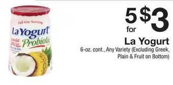 The Fresh Grocer La Yogurt offer