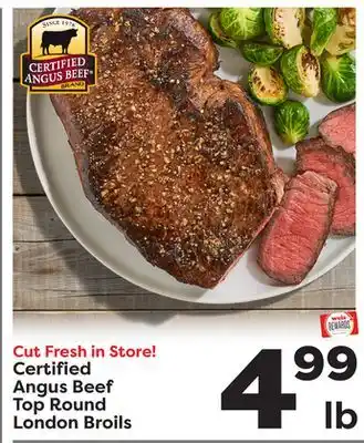 Weis Markets Certified Angus Beef Top Round London Broils offer