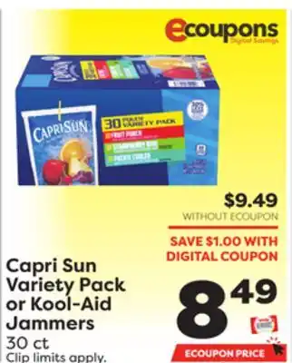 Weis Markets Capri Sun Variety Pack or Kool-Aid Jammers offer