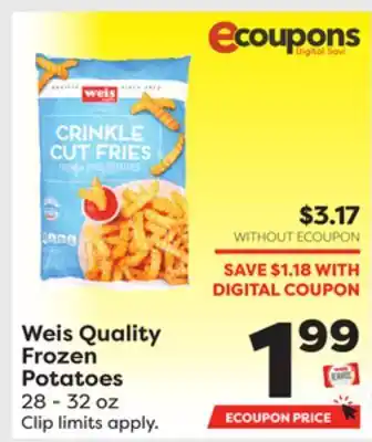 Weis Markets Weis Quality Frozen Potatoes offer