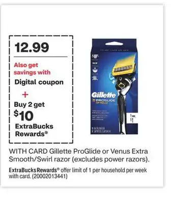 CVS Gillette ProGlide or Venus Extra Smooth/Swirl razor offer