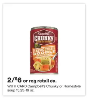 CVS Campbell's Chunky or Homestyle soup 15.25-19 oz offer