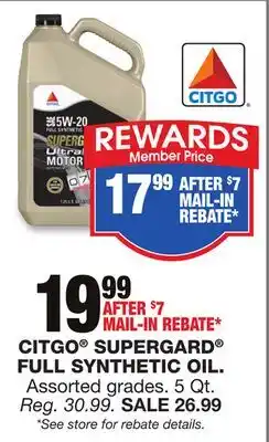 Blain's Farm & Fleet CITGO SUPERGARD FULL SYNTHETIC OIL offer