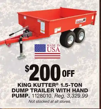 Blain's Farm & Fleet KING KUTTER 1.5-TON DUMP TRAILER WITH HAND PUMP offer