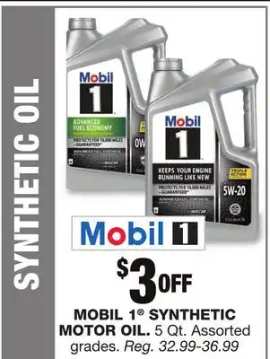 Blain's Farm & Fleet MOBIL 1 SYNTHETIC MOTOR OIL offer