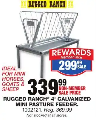 Blain's Farm & Fleet RUGGED RANCH 4' GALVANIZED MINI PASTURE FEEDER offer