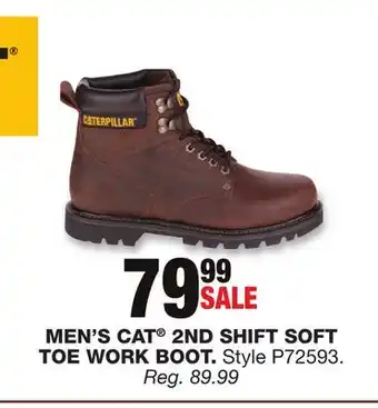 Blain's Farm & Fleet MEN'S CAT 2ND SHIFT SOFT TOE WORK BOOT offer