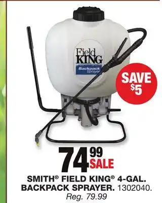 Blain's Farm & Fleet SMITH FIELD KING 4-GAL. BACKPACK SPRAYER offer