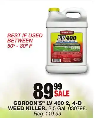 Blain's Farm & Fleet GORDON'S LV 400 2, 4-D WEED KILLER offer