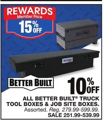 Blain's Farm & Fleet BETTER BUILT TRUCK TOOL BOXES & JOB SITE BOXES offer