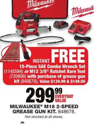 Blain's Farm & Fleet MILWAUKEE M18 2-SPEED GREASE GUN KIT offer