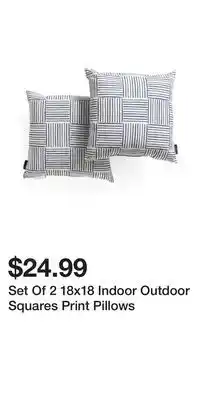 TJ Maxx Set Of 2 18x18 Indoor Outdoor Squares Print Pillows offer