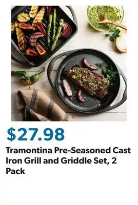 Sam's Club Tramontina Pre-Seasoned Cast Iron Grill and Griddle Set, 2 Pack offer