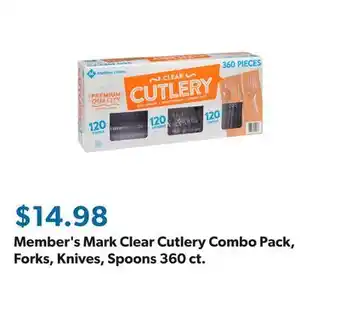 Sam's Club Member's Mark Clear Cutlery Combo Pack, Forks, Knives, Spoons 360 ct offer