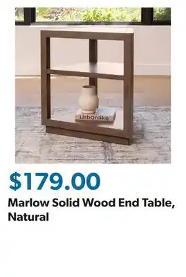 Sam's Club Marlow Solid Wood End Table, Natural offer