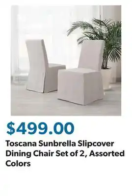 Sam's Club Toscana Sunbrella Slipcover Dining Chair Set of 2, Assorted Colors offer
