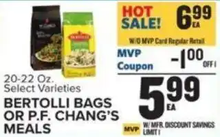 Food Lion BERTOLLI BAGS OR P.F. CHANG'S MEALS offer