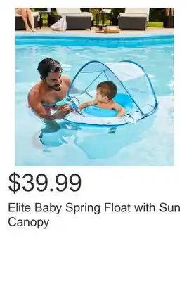 Costco Elite Baby Spring Float with Sun Canopy offer