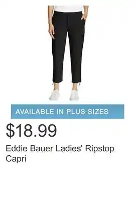 Costco Eddie Bauer Ladies' Ripstop Capri offer