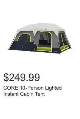 Costco CORE 10-Person Lighted Instant Cabin Tent offer