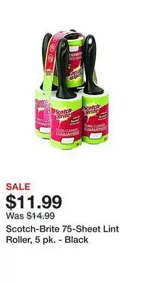Scotch-Brite 75-Sheet Lint Roller, 5 pk. - Black