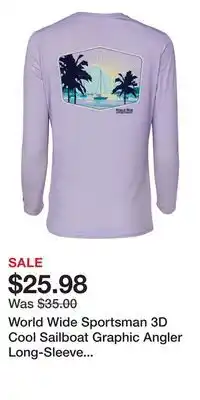 Cabela's World Wide Sportsman 3D Cool Sailboat Graphic Angler Long-Sleeve Crew for Ladies offer