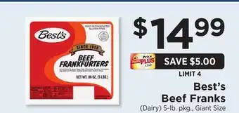 ShopRite Beef Franks offer