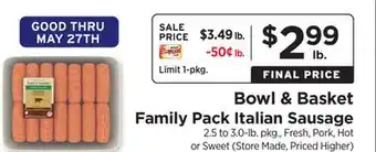ShopRite Family Pack Italian Sausage offer