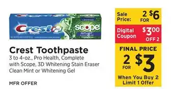 ShopRite Toothpaste offer