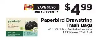 ShopRite Drawstring Trash Bags offer