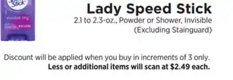ShopRite Lady Speed Stick offer