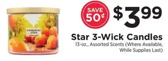 ShopRite Star 3-Wick Candles offer