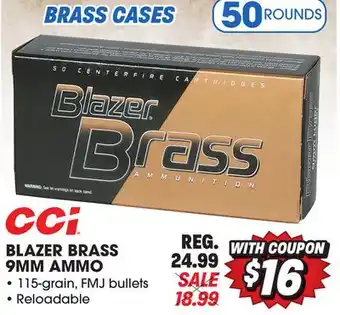Big 5 CCI Blazer Brass 9mm Ammunition offer