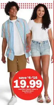 Meijer Select Men's, Women's, Juniors' or Young Men's Shorts offer